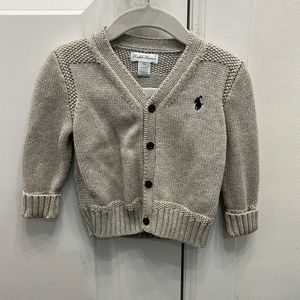 Ralph Lauren Boys' Gray Combed Cotton Sweater Baby Size 12 Months